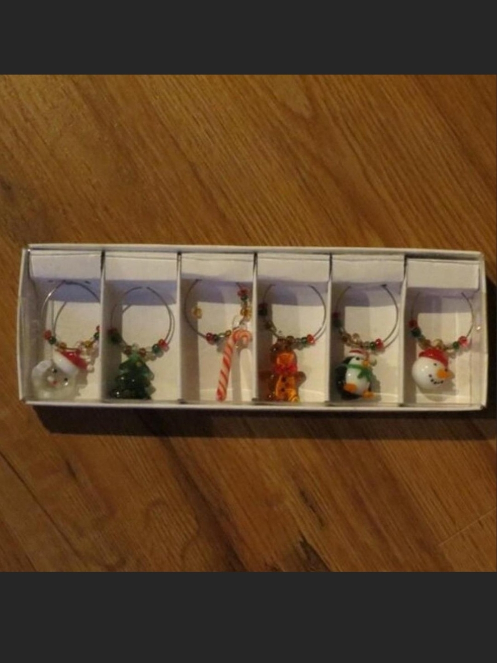 Source Unknown Holiday Wine Charm Set - Red, Green, White, Orange